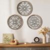 Rustic Boho Wood & Metal Wall Decor Set
