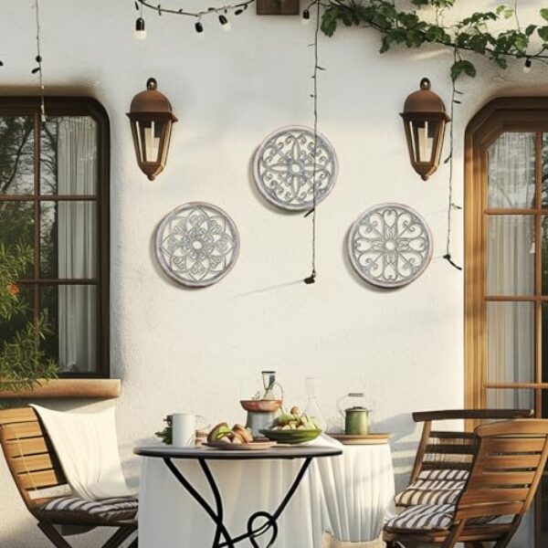 Rustic Boho Wood & Metal Wall Decor Set