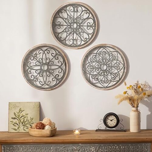 Rustic Boho Wood &Amp; Metal Wall Decor Set