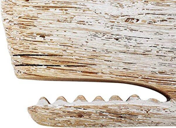 Rustic Wooden Whale Wall Sculpture - 29.5 Inches