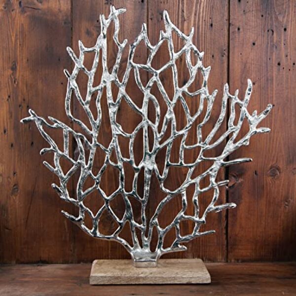 Seagrass Coral Decor - Silver/Brown, 41cm