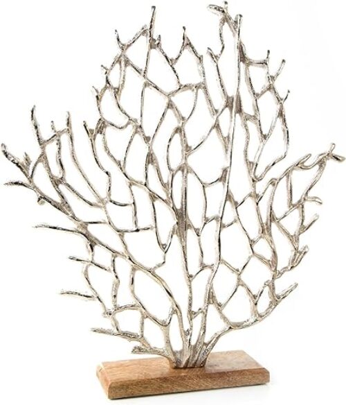 Seagrass Coral Decor - Silver/Brown, 41Cm