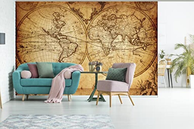 Self-Adhesive Vintage World Map Wallpaper