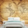 Self-Adhesive Vintage World Map Wallpaper