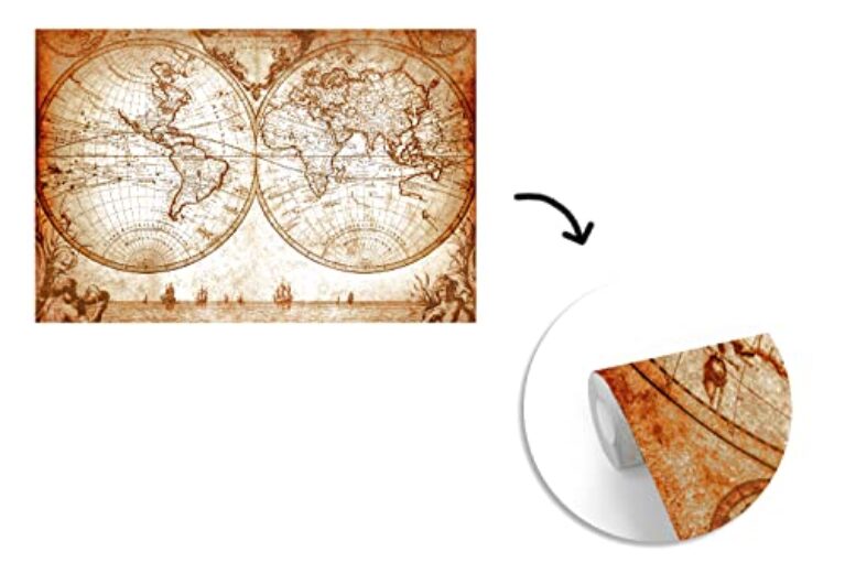 Self-Adhesive Vintage World Map Wallpaper