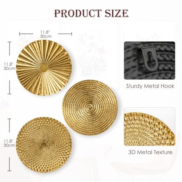Set of 3 Boho Gold Wall Sculptures