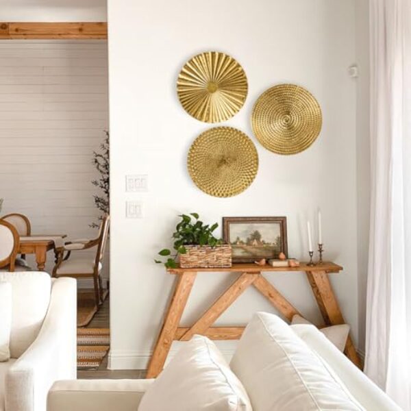 Set of 3 Boho Gold Wall Sculptures