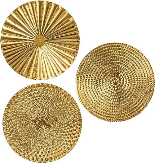 Set Of 3 Boho Gold Wall Sculptures