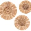Set of 3 Raffia Wall Decor - Beige