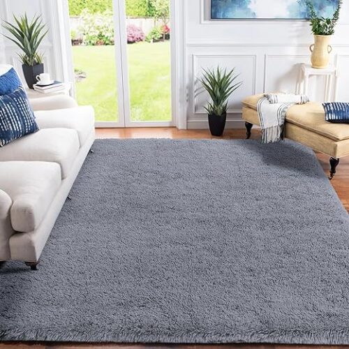 Shaggy Soft Grey Non-Slip Rug - 120X160 Cm