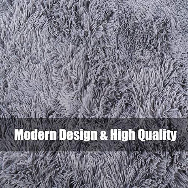 Shaggy White High Pile Rug, Washable 140x200 cm