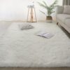 Shaggy White High Pile Rug, Washable 140x200 cm