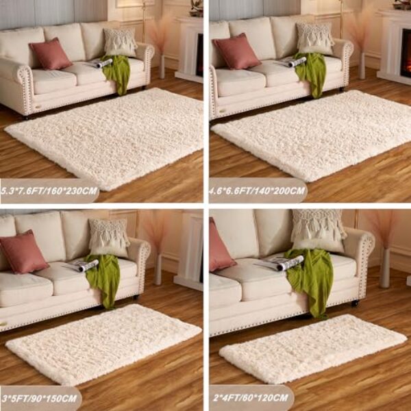 Soft Fluffy Shag Rug - Beige, 120x160 cm