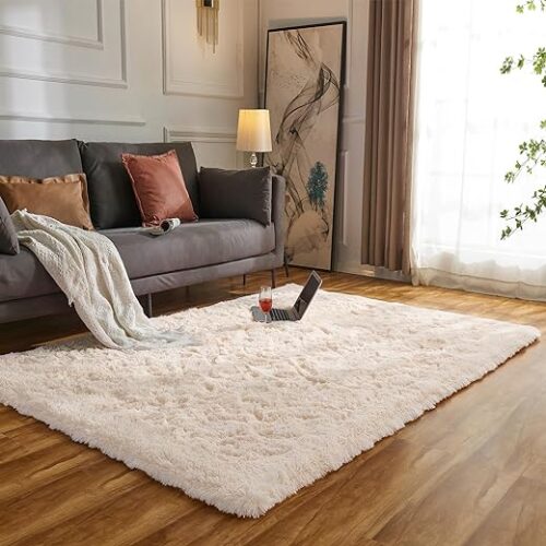 Soft Fluffy Shag Rug - Beige, 120X160 Cm