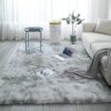 Soft Shaggy Batik Rug, Light Grey, 60X120 Cm