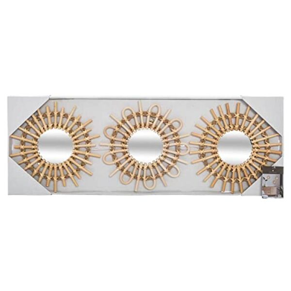 Sunburst Rattan-Spiegel (3er-Set) - Beige