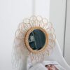 Sunflower Wicker Boho Wall Mirror Decor