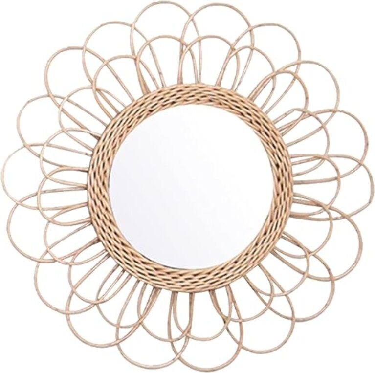 Sunflower Wicker Boho Wall Mirror Decor