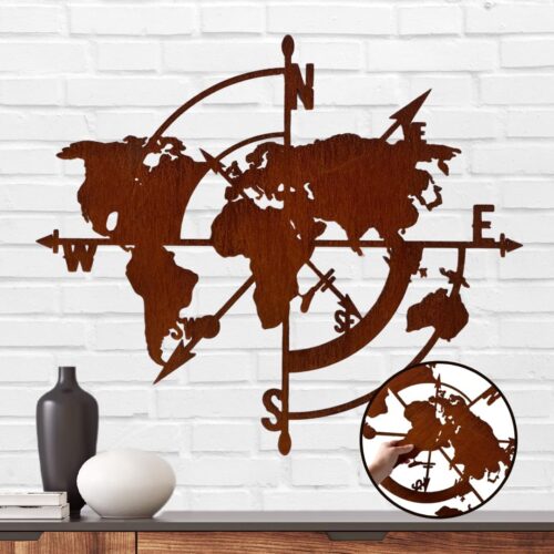 Terma Steel Design World Map Wall Decor