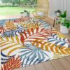 Tropischer Palmenblatt-Teppich - Indoor/Outdoor, 150cm