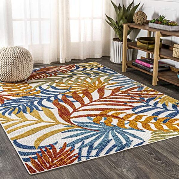 Tropischer Palmenblatt-Teppich - Indoor/Outdoor, 150cm