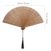 Vintage Brown Bamboo Hand Fan - Compact & Portable