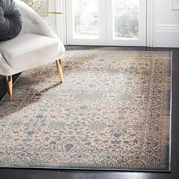 Vintage Cream/Sage Oriental Rug, 9' x 12'