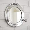 Vintage Nautical Porthole Mirror - 17" Nickel Chrome