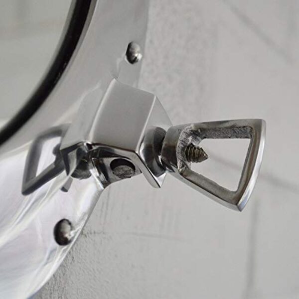 Vintage Nautical Porthole Mirror - 17" Nickel Chrome