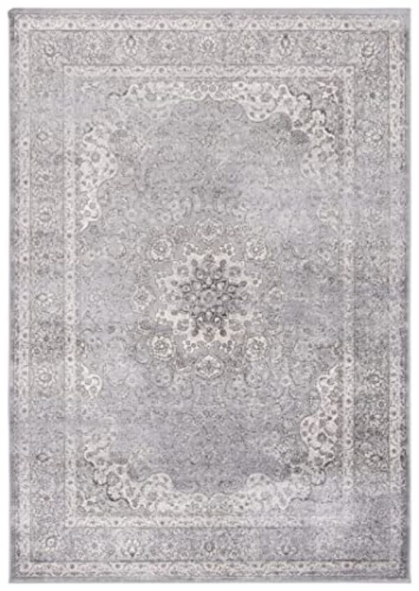 Vintage Oriental Viscose Teppich, Anthrazit/Grau, 2,1m x 3,2m