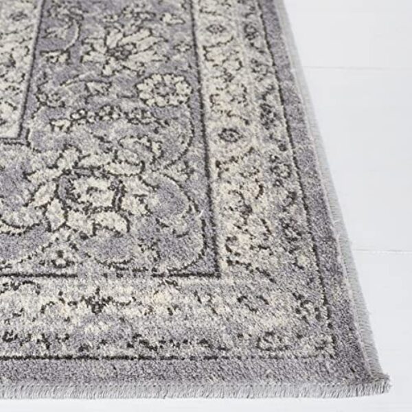 Vintage Oriental Viscose Teppich, Anthrazit/Grau, 2,1m x 3,2m