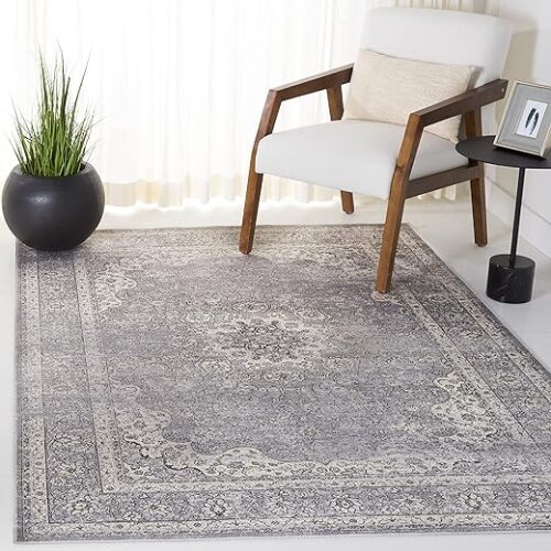 Vintage Oriental Viscose Teppich, Anthrazit/Grau, 2.1M X 3.2M