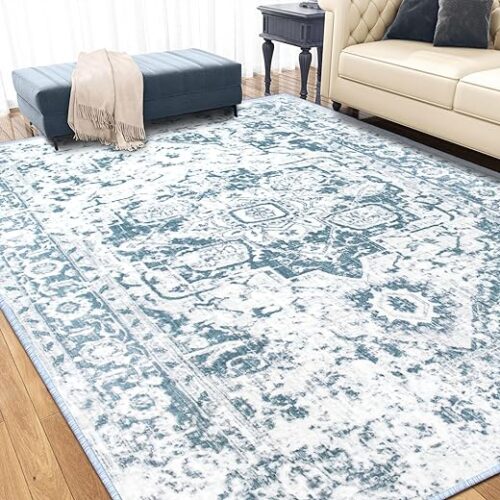 Vintage Smoke Blue Non-Slip Rug - 200X300 Cm