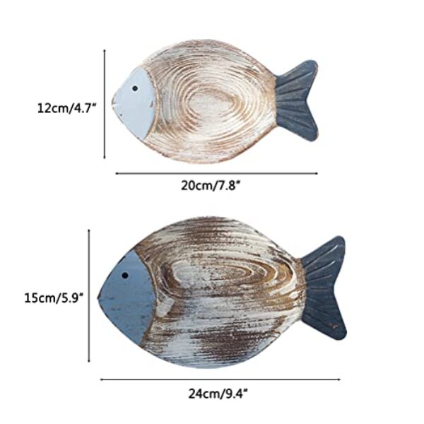 Vintage Wooden Fish Wall Decor - Easy Install
