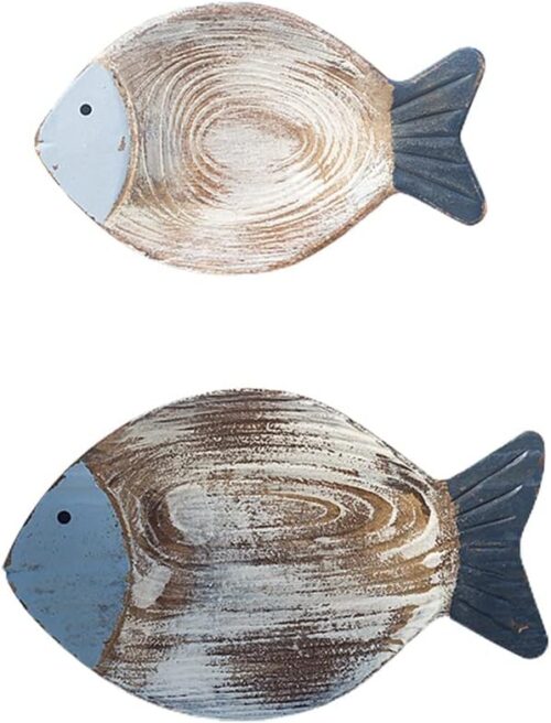 Vintage Wooden Fish Wall Decor - Easy Install