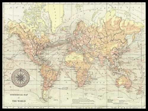 Vintage World Map Canvas Print