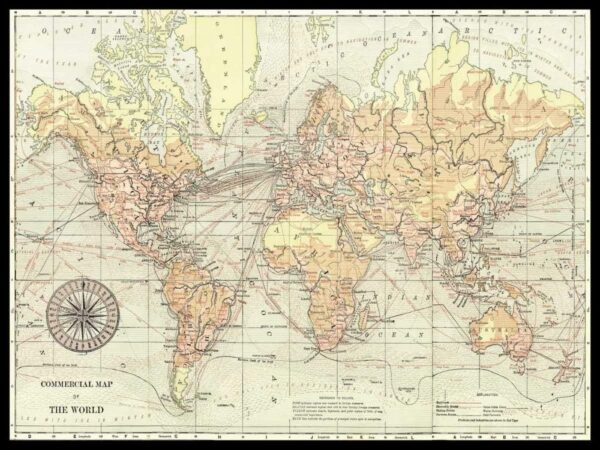 Vintage World Map Canvas Print