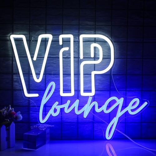 Vip Lounge Neon Sign - Usb, Led, Easy Hang