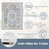 Washable Navy Floral Runner - 210x300cm