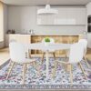 Waschbarer, rutschfester Floral-Teppich, 190x280 cm - Beige
