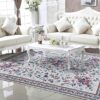 Waschbarer, rutschfester Floral-Teppich, 190x280 cm - Beige