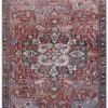 Washable Red/Blue Oriental Rug, 8x12 ft