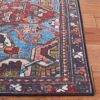 Washable Red/Blue Oriental Rug, 8x12 ft