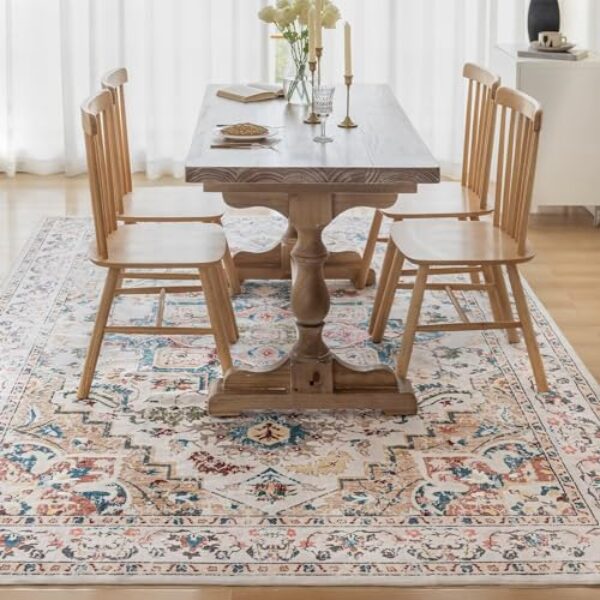 Waschbarer Vintage-Teppich - Beige, 120x170cm