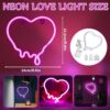 Waterproof LED Pink Melting Heart Neon Light