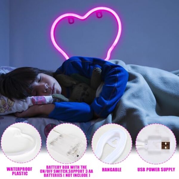 Waterproof LED Pink Melting Heart Neon Light