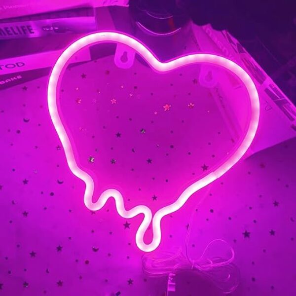 Waterproof LED Pink Melting Heart Neon Light