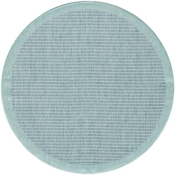 Wetterfester runder blauer Teppich - 200 cm, waschbar & langlebig
