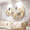WJQQ 3D Metal Ginkgo Wall Decor
