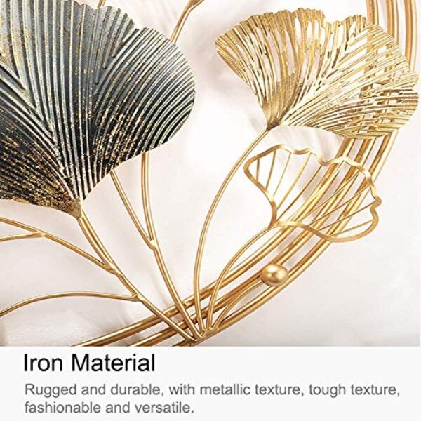 WJQQ 3D Metal Ginkgo Wall Decor